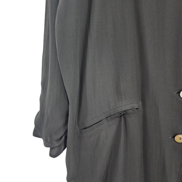 Bern Conrad Vintage Women's 100% Silk Three Buttoned Dress Black - M - Picture 5 of 8